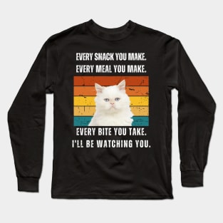 Every snack you make. Persian cat retro design Long Sleeve T-Shirt